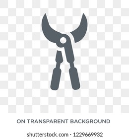 Pruning shears icon. Pruning shears design concept from Agriculture, Farming and Gardening collection. Simple element vector illustration on transparent background.