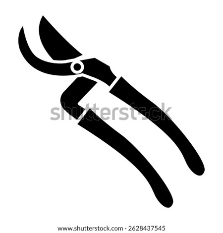 Pruning shears icon isolated. Silhouette of pruning shears