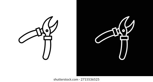 Ícone de tesouras de poda em design de linha. Ícones de traçado editáveis.
