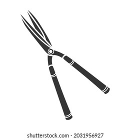 Pruning Shears Icon Silhouette Illustration. Garden Tools Vector Graphic Pictogram Symbol Clip Art. Doodle Sketch Black Sign.