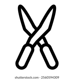 Pruning shears icon with simple and line style