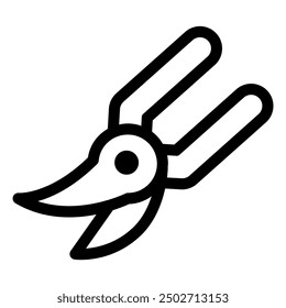 Pruning shears icon in thin line style. Vector illustration graphic design