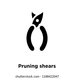 Pruning shears icon vector isolated on white background, logo concept of Pruning shears sign on transparent background, filled black symbol