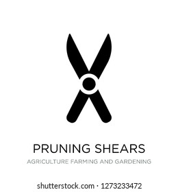 pruning shears icon vector on white background, pruning shears trendy filled icons from Agriculture farming and gardening collection, pruning shears simple element illustration
