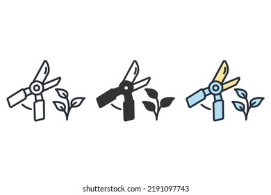 pruning shears icons  symbol vector elements for infographic web