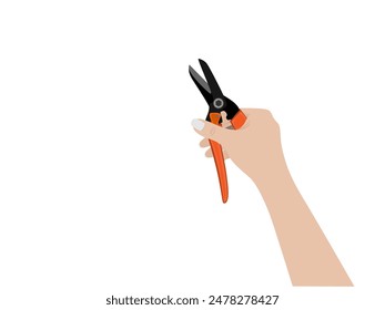 Pruning shears on a white background.