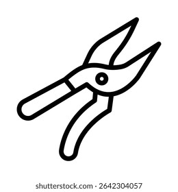 Pruning Shears Outline bold Vector Icon which can be easily modified or Edited 