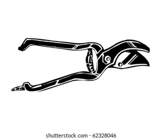 Pruning Shears - Retro Clipart Illustration