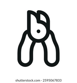 Pruning shears UI icon, garden pruner simple line user interface vector symbol