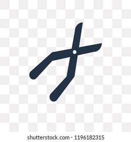 Pruning shears vector icon isolated on transparent background, Pruning shears transparency concept can be used web and mobile