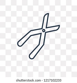 Pruning shears vector outline icon isolated on transparent background, high quality linear Pruning shears transparency concept can be used web and mobile