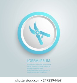 Pruning Shears vector solid blue icon style illustration 