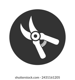 Pruning Shears vector solid icon style illustration 