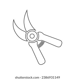 Pruning Shears vector solid line icon style illustration 