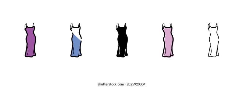 pruple dress vector type icon