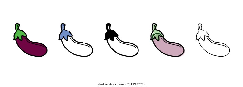 pruple eggplant vector type icon