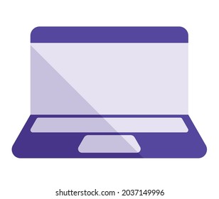 pruple laptop computer over white