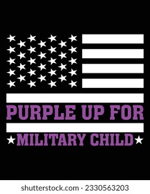 Pruple up for military child print template t shirt design