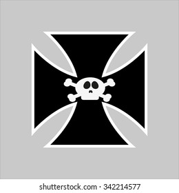 Prussian iron cross and skull biker theme