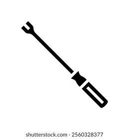 pry bar car repair tool glyph icon vector. pry bar car repair tool sign. isolated symbol illustration