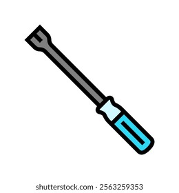 pry bar car repair tool color icon vector. pry bar car repair tool sign. isolated symbol illustration