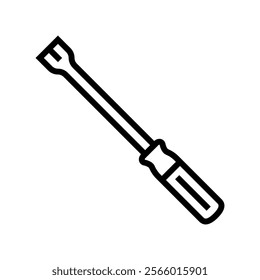 pry bar car repair tool line icon vector. pry bar car repair tool sign. isolated contour symbol black illustration