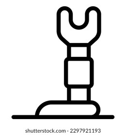 Pry crowbar icon outline vector. Bar tool. Work metal