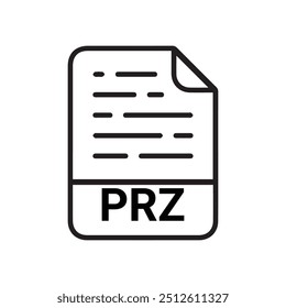 PRZ icon, PRZ outline vector icon. Thin line black PRZ icon, flat vector simple element illustration from editable big data concept isolated on white background