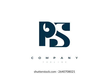 PS Abstract Geometric Logo Design. Modern and elegant logo design with simplistic typography elements, showcasing branding excellence.