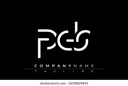 PS design de letra abstrata. Design de logotipo comercial moderno com tipografia abstrata e estilo contemporâneo