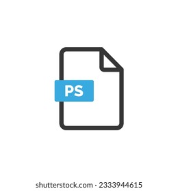 PS file icon isolated on white background