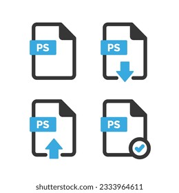 PS file icon isolated on white background