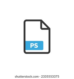 PS file icon isolated on white background