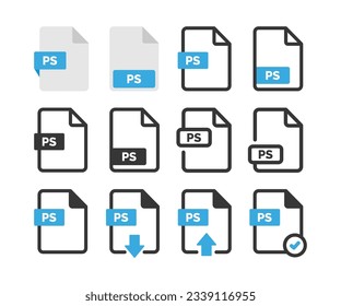 PS file icon isolated on white background