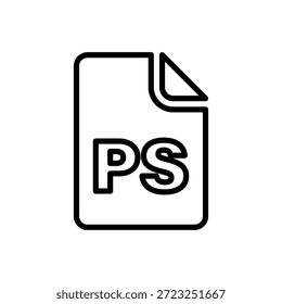 PS file icon, Line Vector graphics