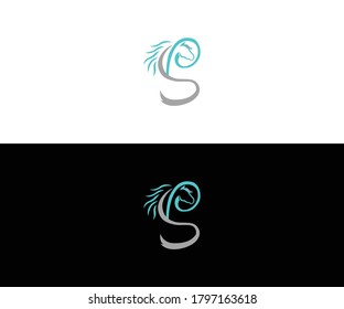 formato vectorial de diseño del logotipo de ps Horse