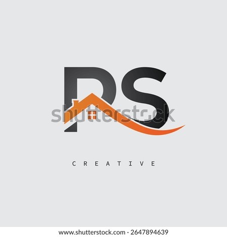 PS House Letter Logo – Creative Real Estate Monogram with Roof Shape and Home Icon for Property, Architecture and Modern Branding Identity