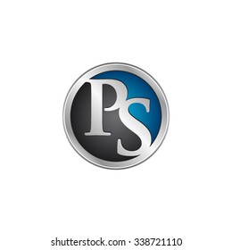 PS initial circle logo blue