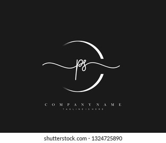 PS initial handwriting logo template vector