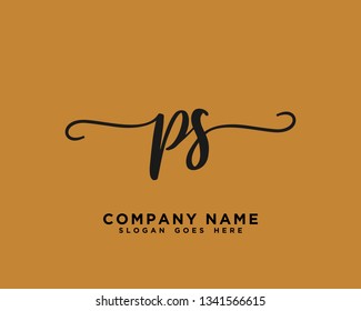 PS Initial Handwriting Logo Vector