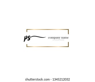 PS Initial handwriting logo vector. Hand lettering for designs.