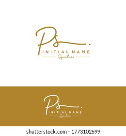 PS Initial letter handwriting and signature logo.