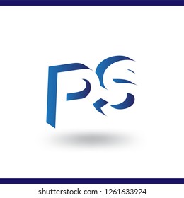 PS initial letter with negative space logo icon vector template