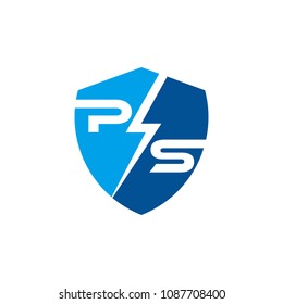 ps initial logo design,electric logo