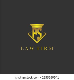 PS initial monogram logo for lawfirm with creative polygon design