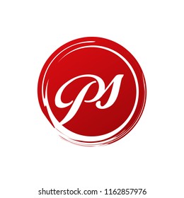 PS initial splash logo template vector