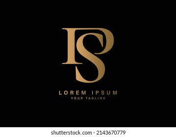 PS letter golden logo design, PS brand logo luxury