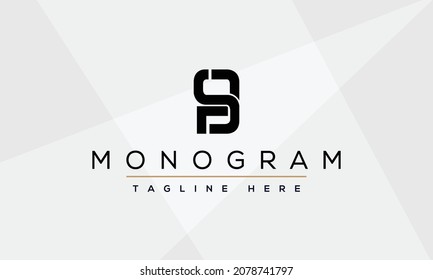 Letra PS Ilustración de vectores de diseño de logotipo de icono inicial