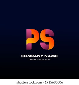 PS Letter initial Logo Vector With colorful, logo for media business
