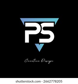 PS Letter Logo in Triangle -Modern Gradient Monogram for Branding and Identity Design